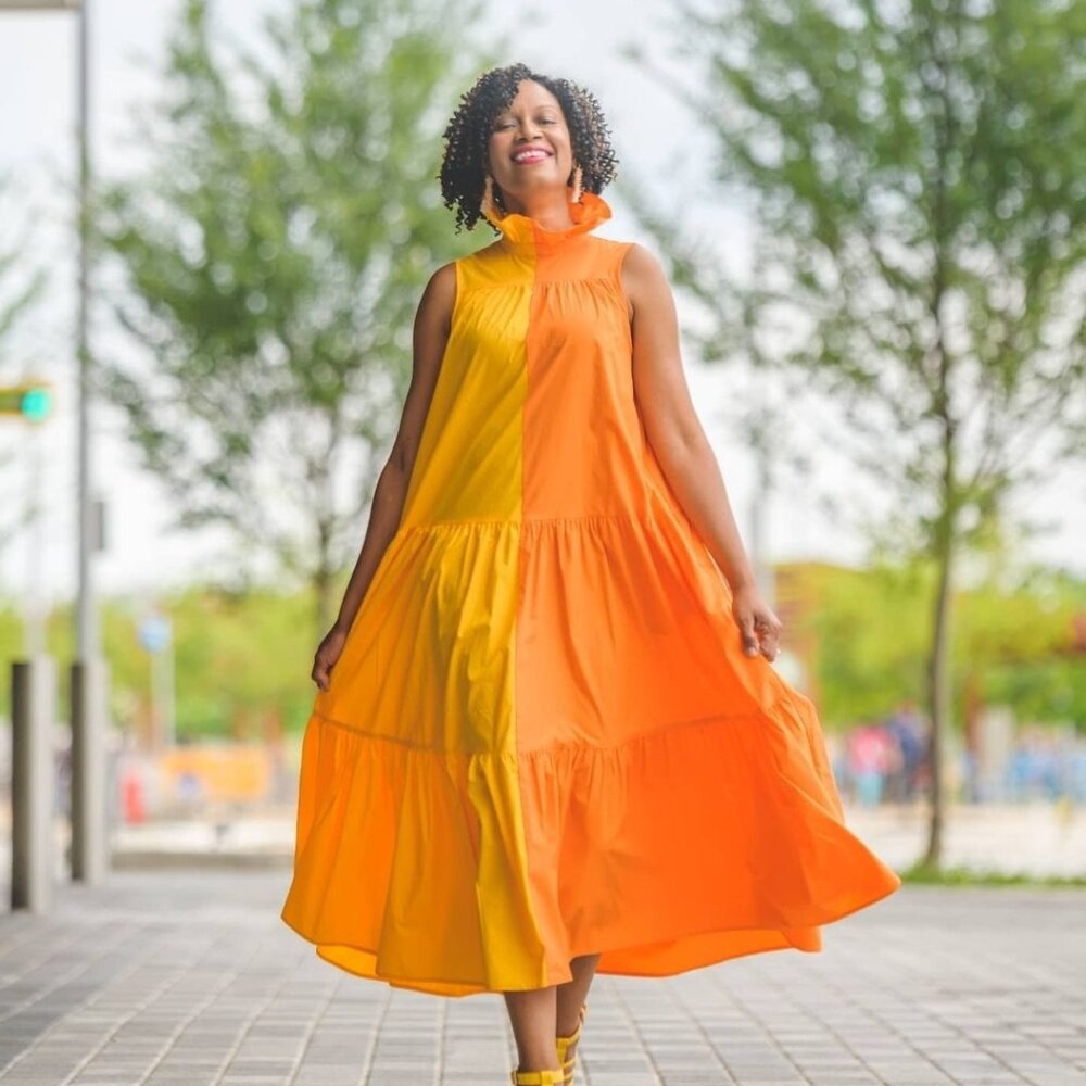 Orange maxi dress